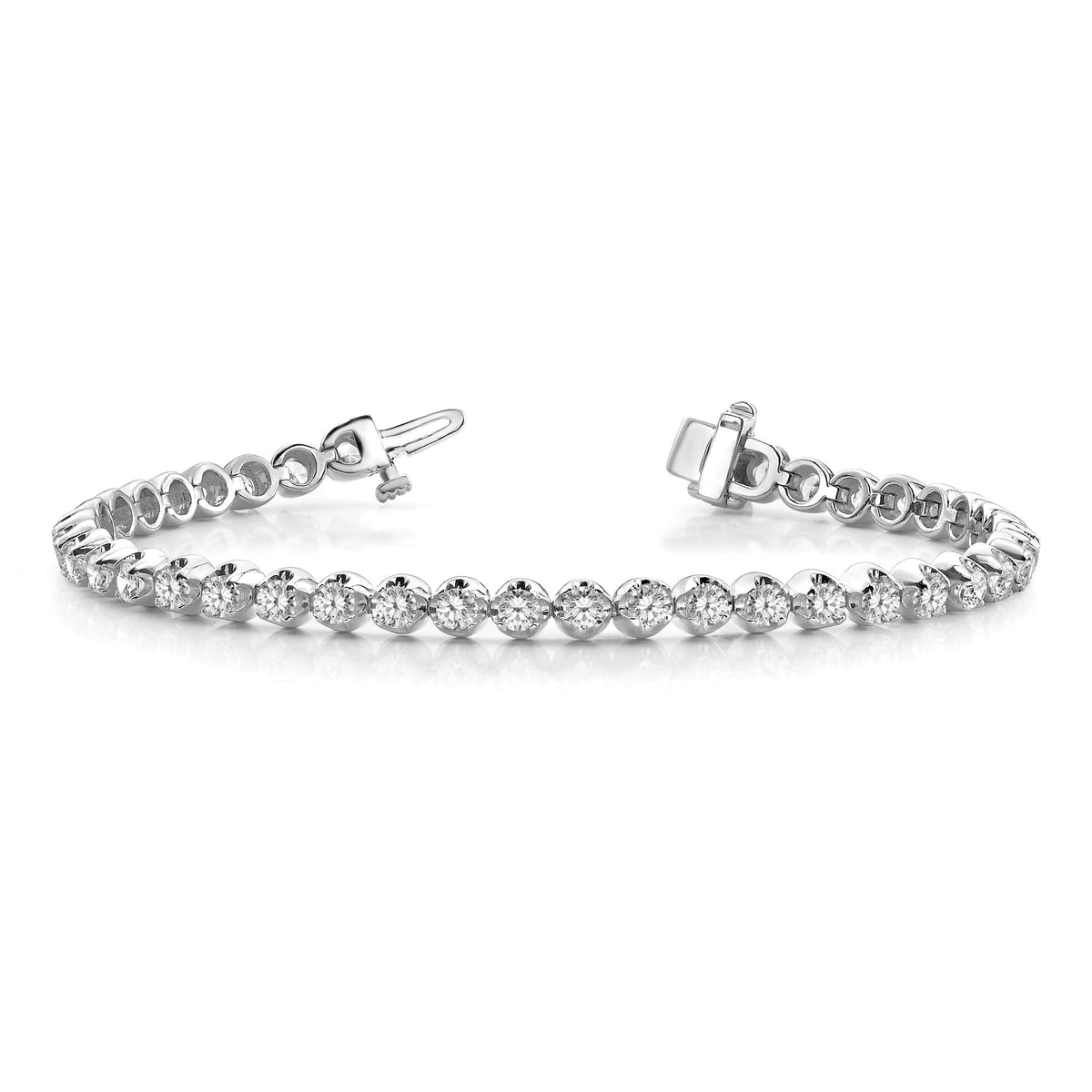 14k White Gold Tennis Bracelet Mounting-X10006W