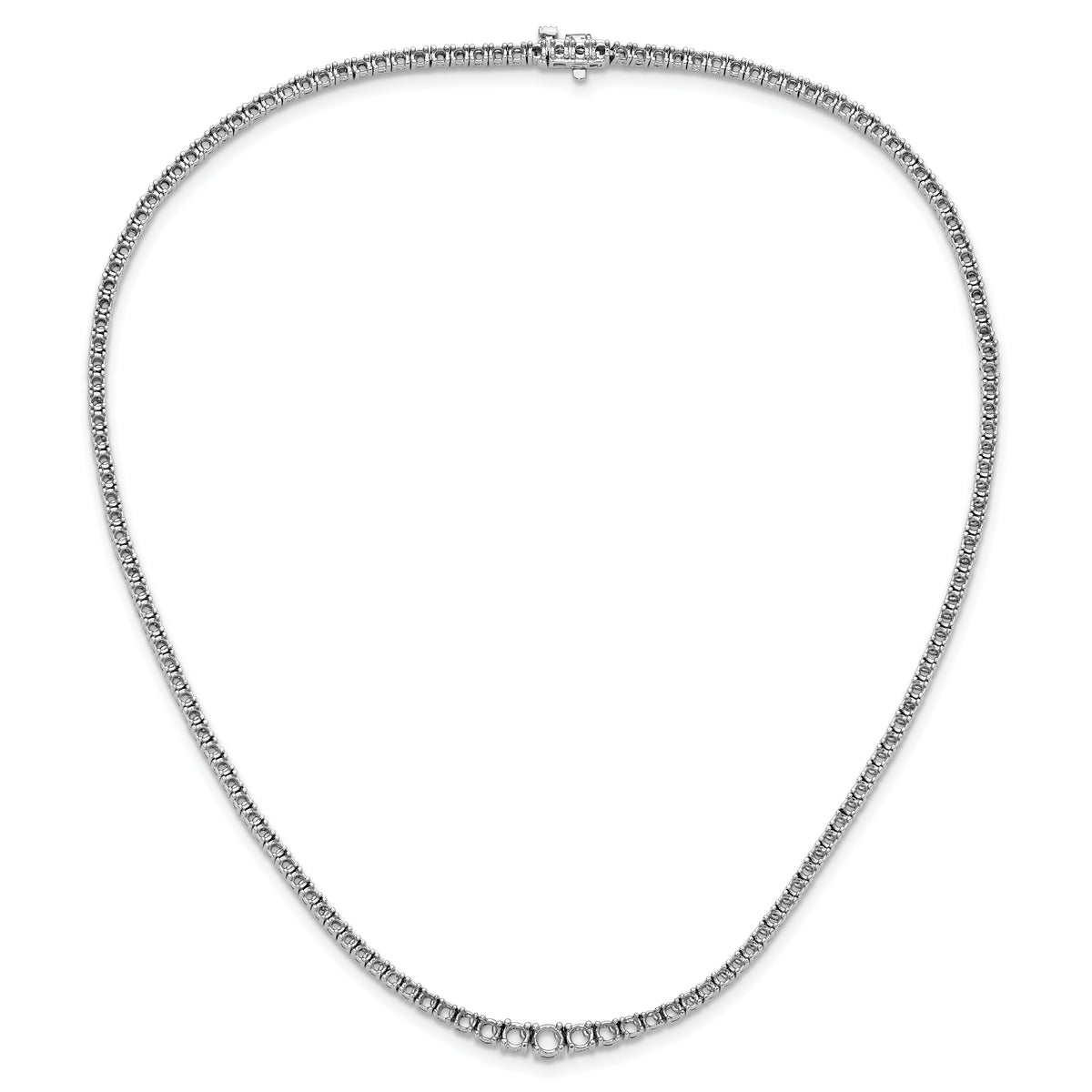 14k White Gold Graduating Diamond Necklace Mounting-X10011W