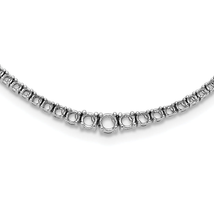 14k White Gold Graduating Diamond Necklace Mounting-X10011W