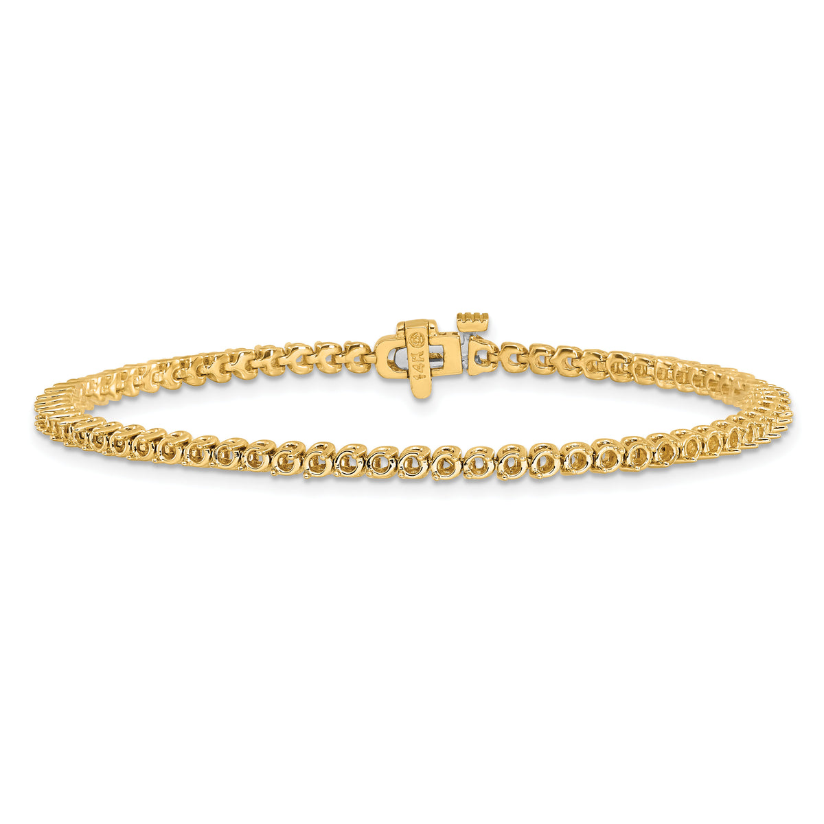 14k 1.9mm Round 2-prong Diamond Bracelet Mounting-X10019