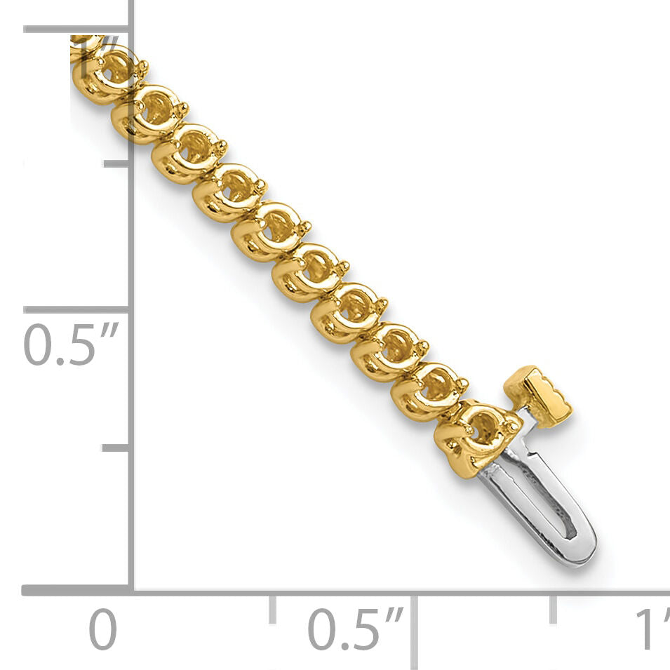 14k 1.9mm Round 2-prong Diamond Bracelet Mounting-X10019