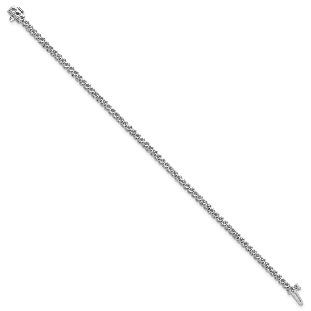 14k White Gold 1.9mm Round 2-prong Diamond Bracelet Mounting-X10019W