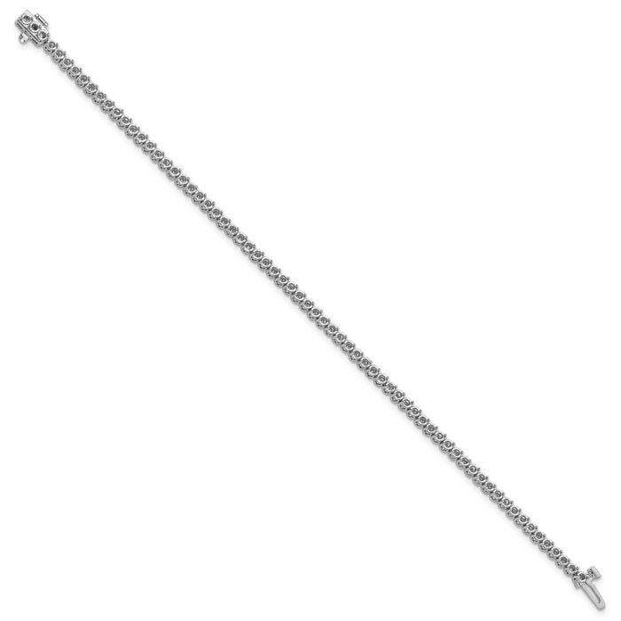 14k White Gold 1.9mm Round 2-prong Diamond Bracelet Mounting-X10019W