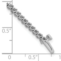 14k White Gold 1.9mm Round 2-prong Diamond Bracelet Mounting-X10019W