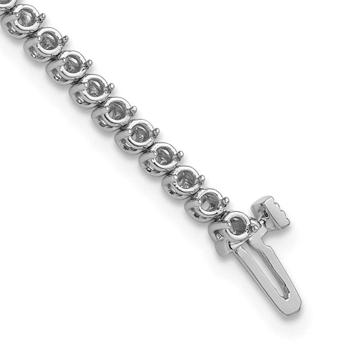 14k White Gold 1.9mm Round 2-prong Diamond Bracelet Mounting-X10019W