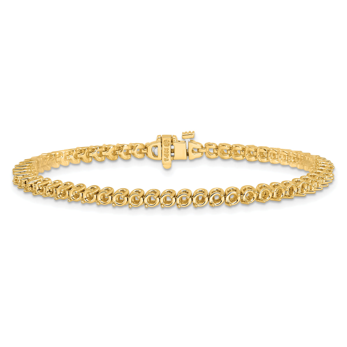 14k 2.4mm Round 2-prong Diamond Bracelet Mounting-X10020