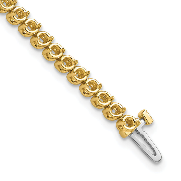 14k 2.4mm Round 2-prong Diamond Bracelet Mounting-X10020