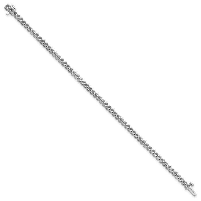 14k White Gold 2.4mm Round 2-prong Diamond Bracelet Mounting-X10020W