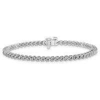 14k White Gold 2.4mm Round 2-prong Diamond Bracelet Mounting-X10020W