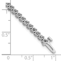 14k White Gold 2.4mm Round 2-prong Diamond Bracelet Mounting-X10020W