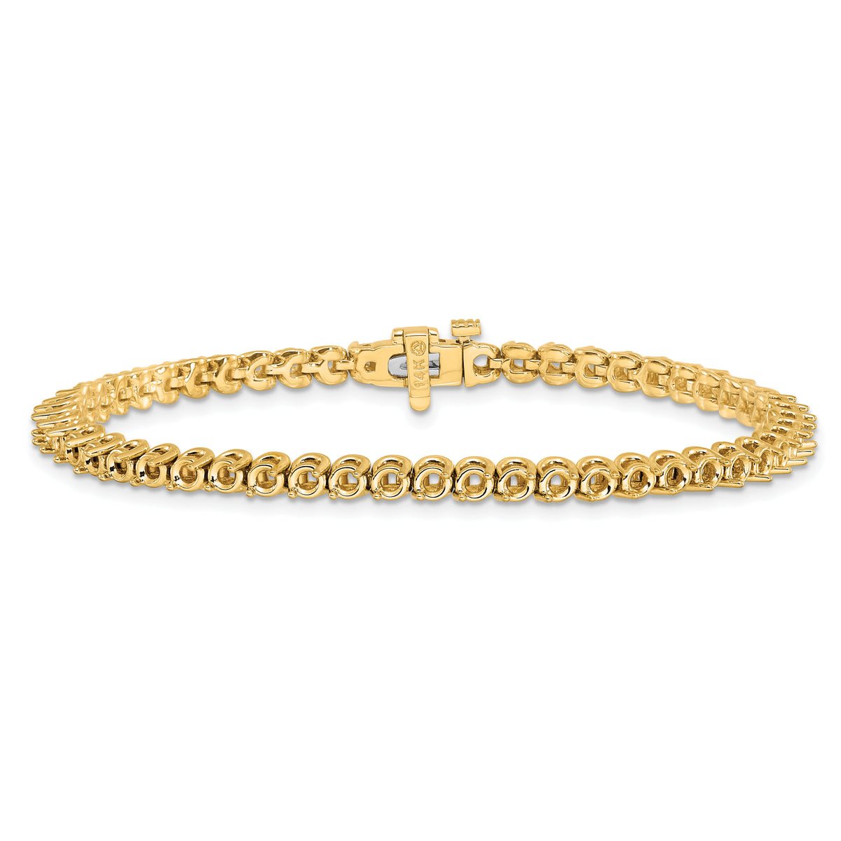14k 2.7mm Round 2-prong Diamond Bracelet Mounting-X10021