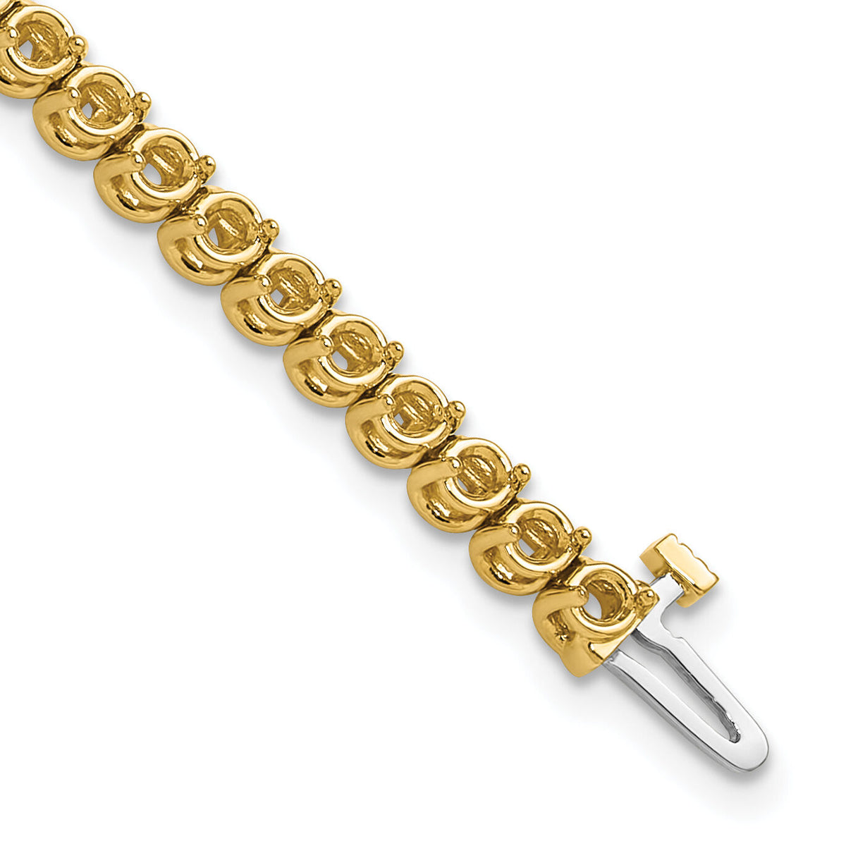 14k 2.7mm Round 2-prong Diamond Bracelet Mounting-X10021
