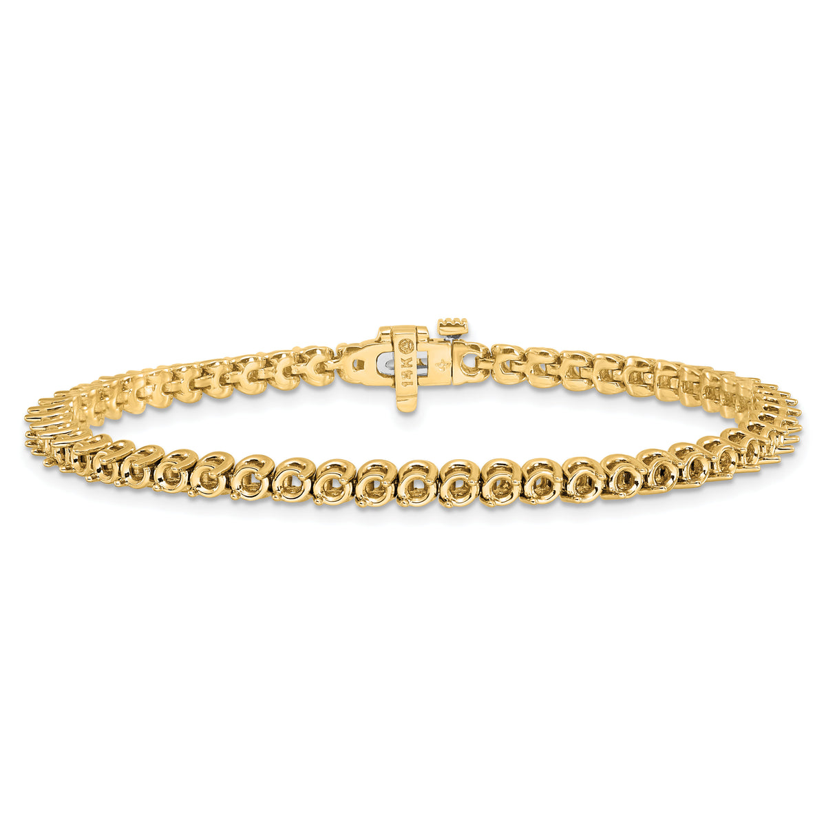 14k White Gold 2.7mm Round 2-prong Diamond Bracelet Mounting-X10021W