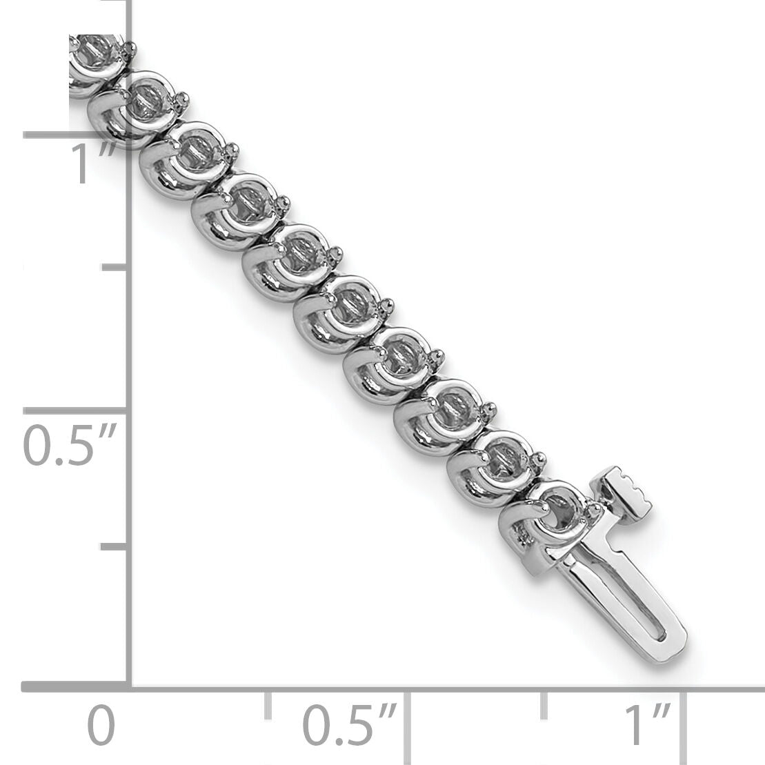14k White Gold 2.7mm Round 2-prong Diamond Bracelet Mounting-X10021W