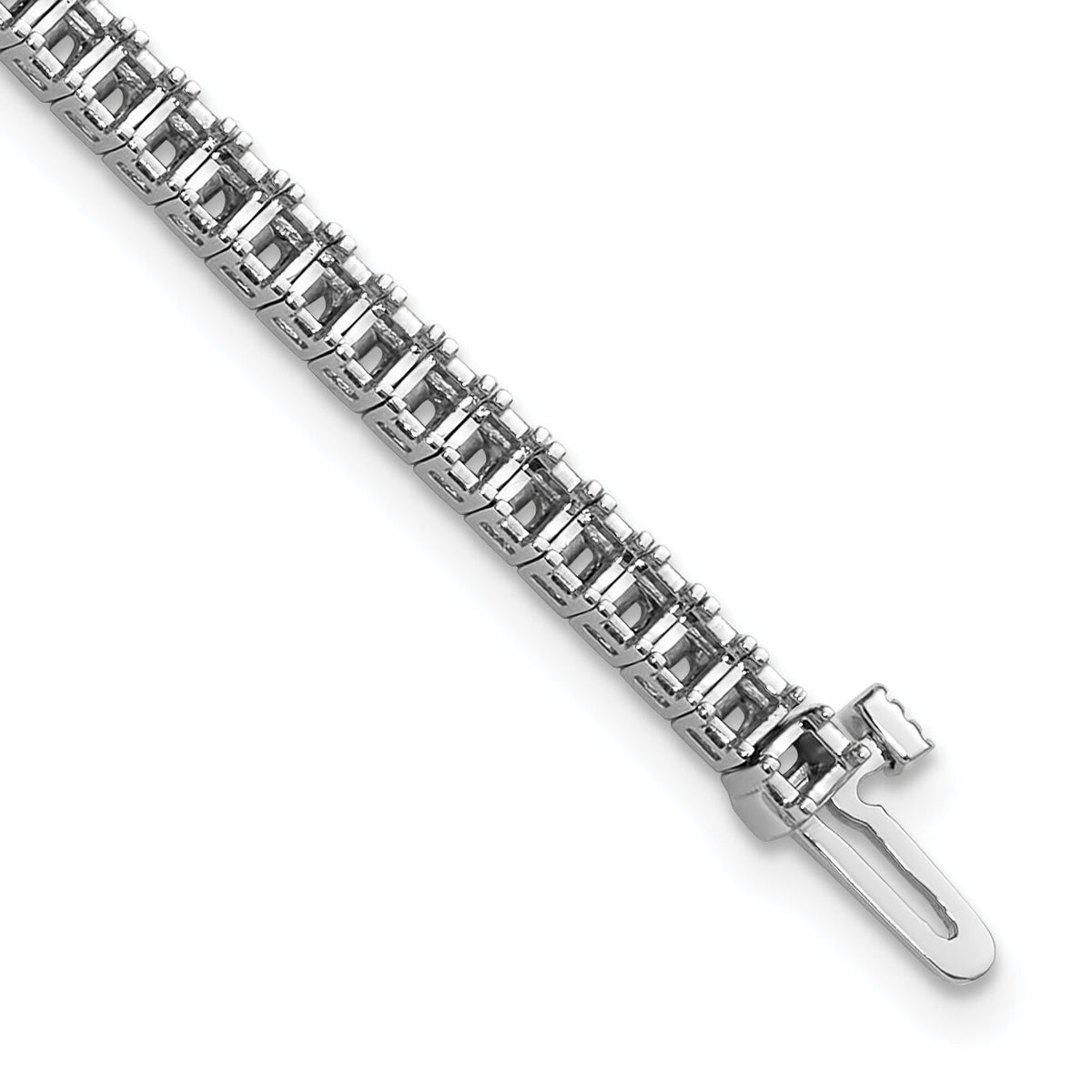 14k White Gold 2mm Princess 4ct Diamond Tennis Bracelet Mounting-X10022W