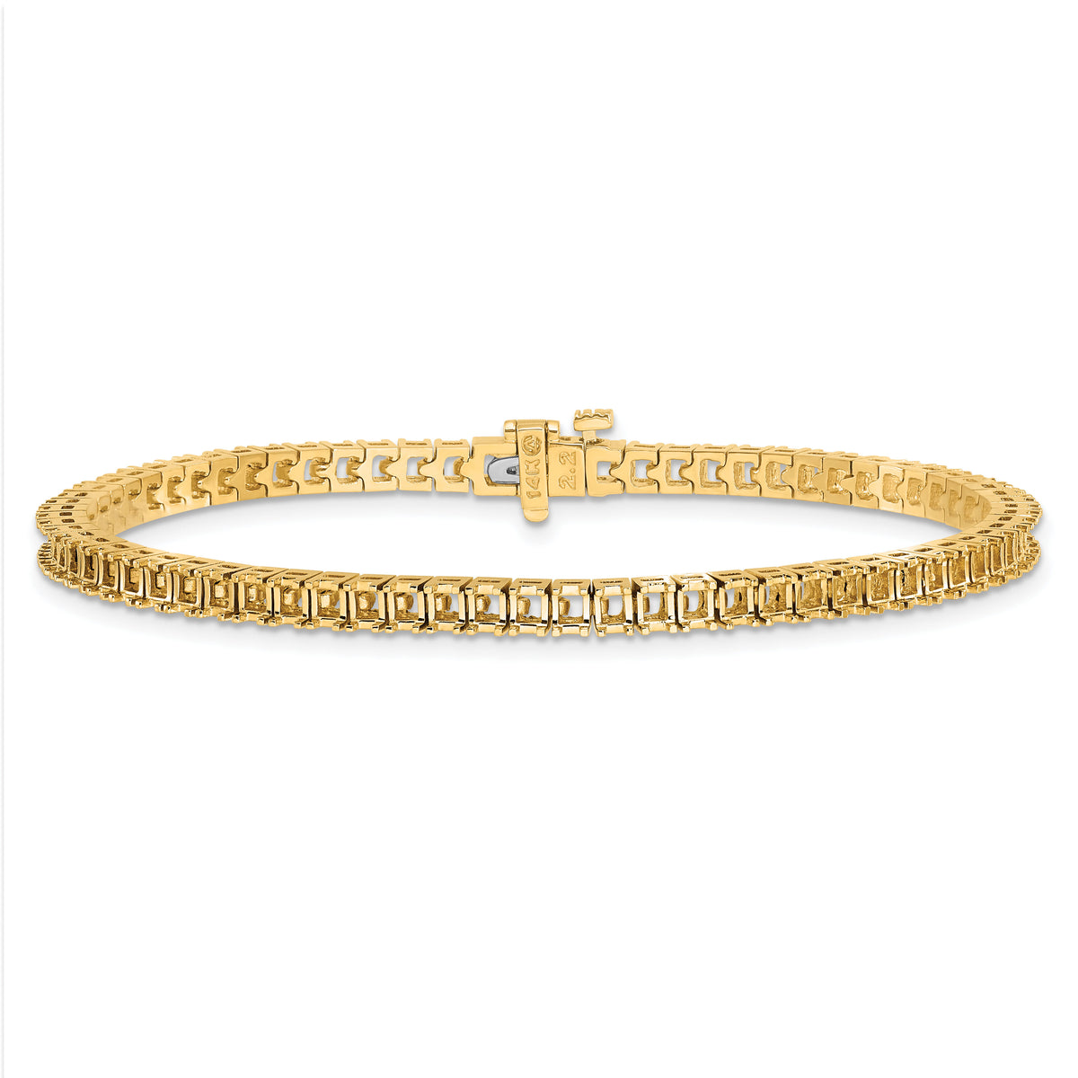 14k 2.25mm Princess 5ct Diamond Tennis Bracelet Mounting-X10023