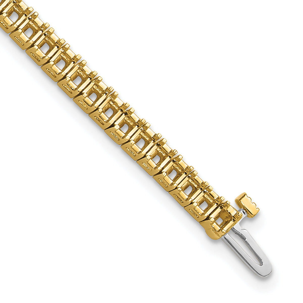 14k 2.25mm Princess 5ct Diamond Tennis Bracelet Mounting-X10023