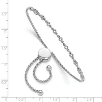 14k White Gold 2.5mm Round Diamond .54ct Adjustable Bracelet Mounting-X10025W
