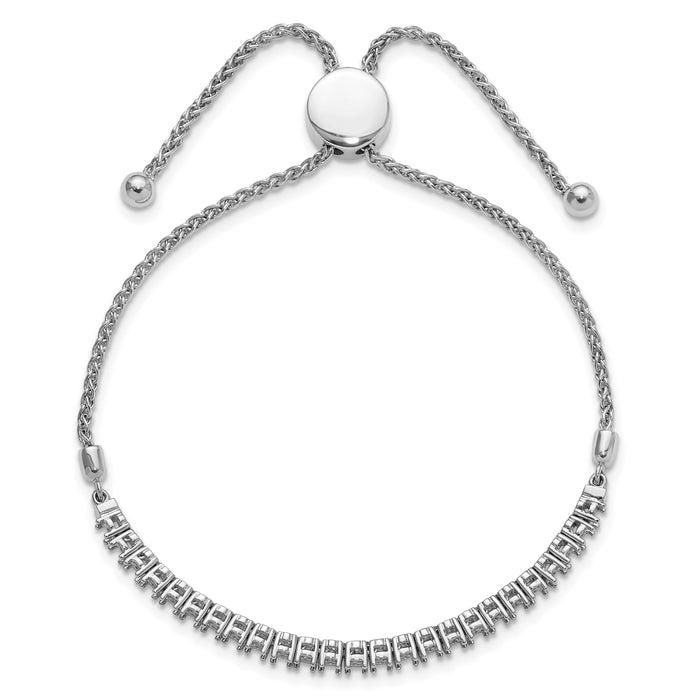 14k White Gold 2.2mm Round Diamond 1.03ct Adjustable Bracelet Mounting-X10026W