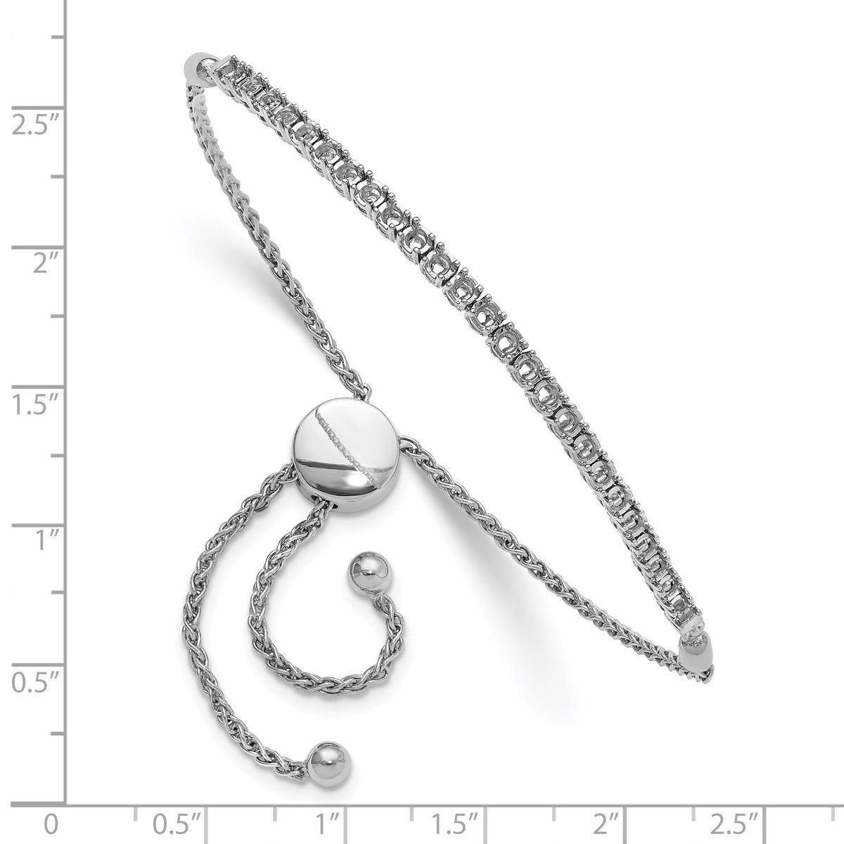 14k White Gold 2.2mm Round Diamond 1.03ct Adjustable Bracelet Mounting-X10026W