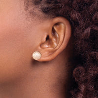 14K 10-11mm Round Pink Freshwater Cultured Pearl Earrings-X100PPI