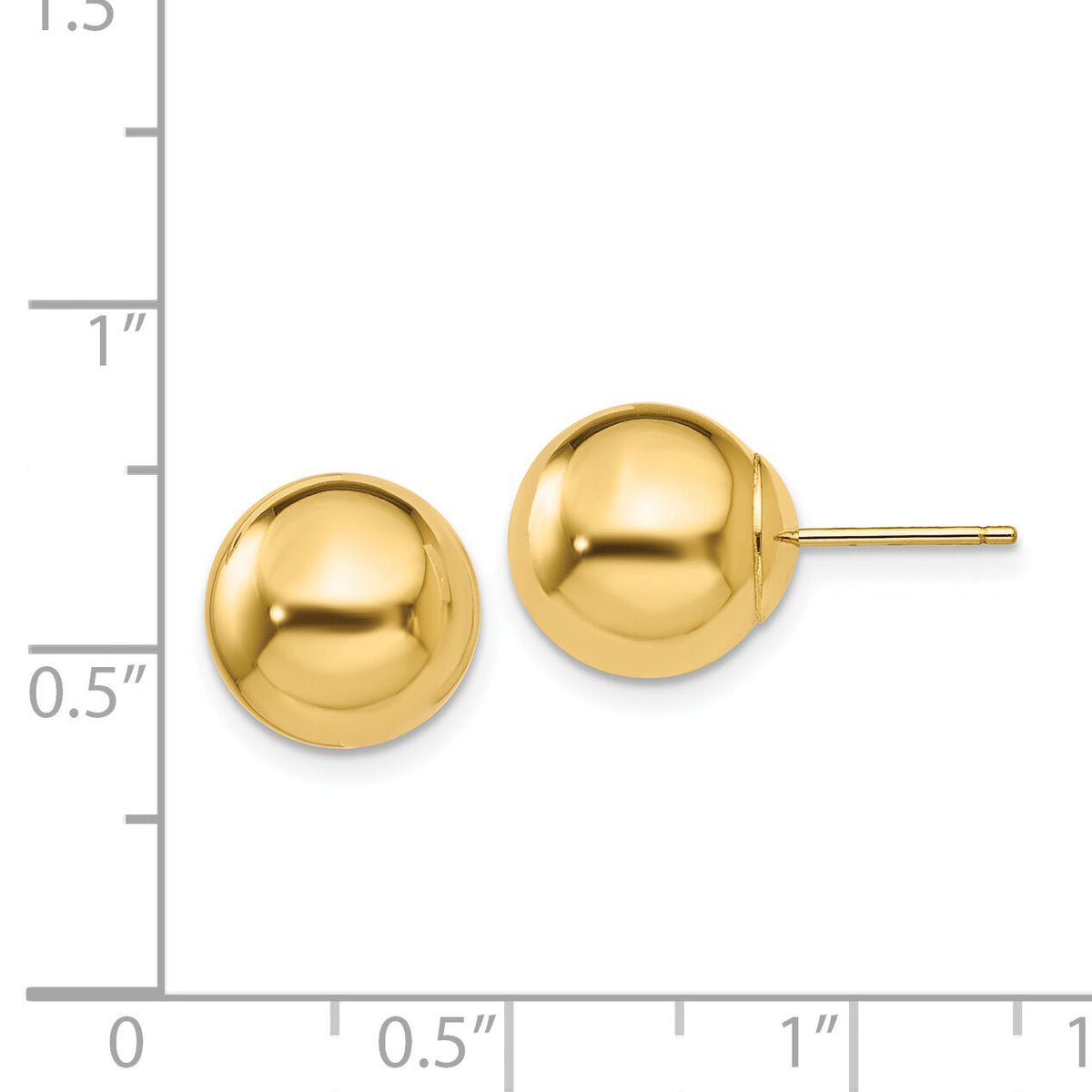 14k Polished 10mm Ball Post Earrings-X10MMG