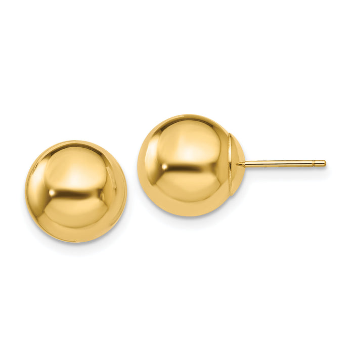 14k Polished 10mm Ball Post Earrings-X10MMG
