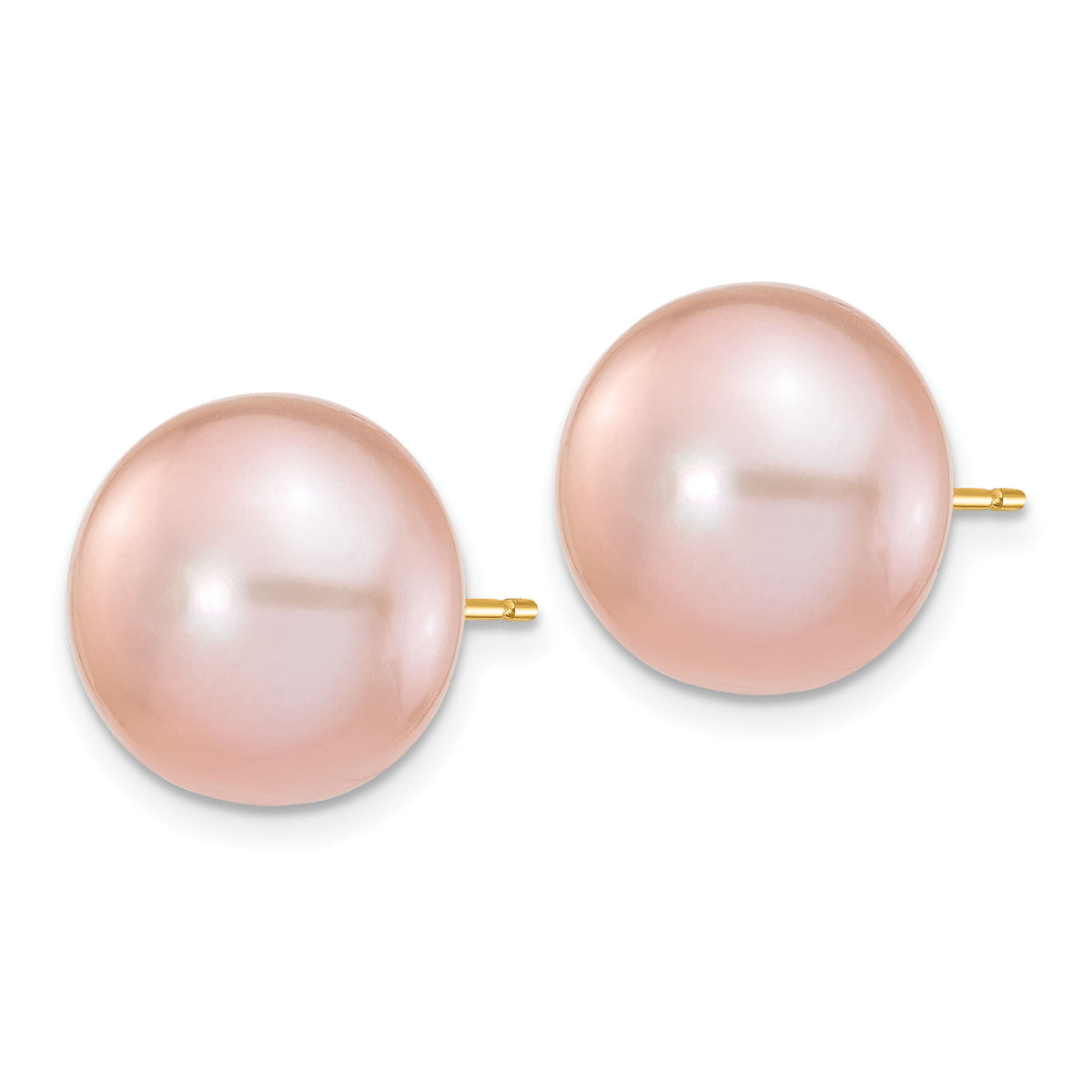 14k 11-12mm Purple Button Freshwater Cultured Pearl Stud Post Earrings-X110BPU