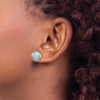 14k 12-13mm Grey Button FW Cultured Pearl Stud Post Earrings-X120BG