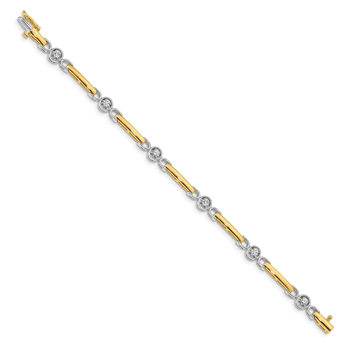 14k Two-tone 2.75mm Diamond Tennis Bracelet Mounting-X2017