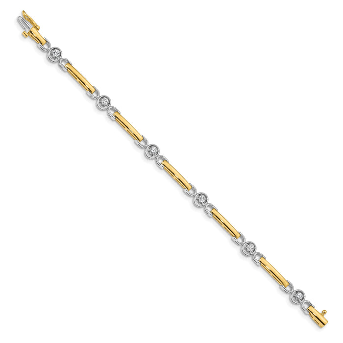 14k Two-tone 2.75mm Diamond Tennis Bracelet Mounting-X2017