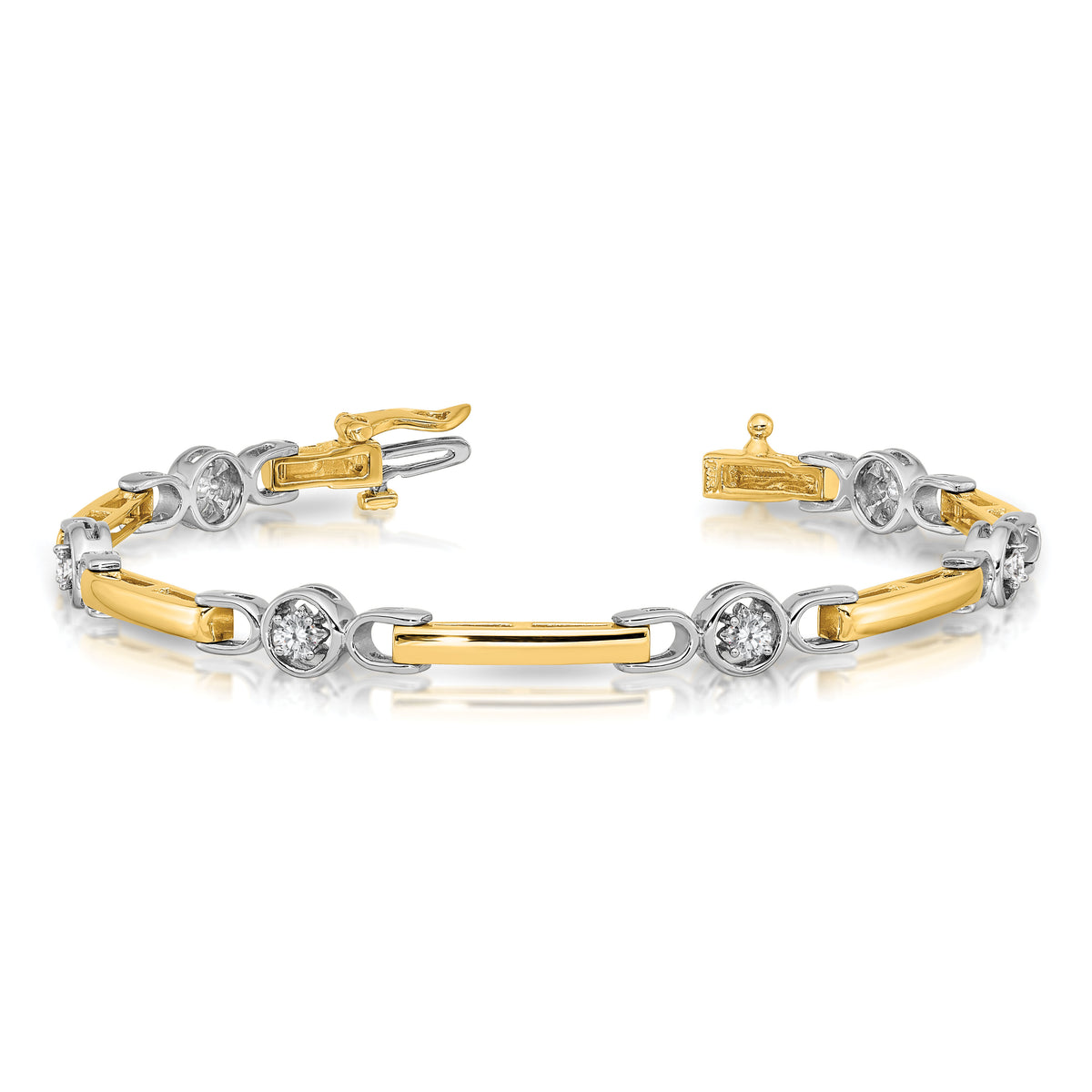 14k Two-tone 2.75mm Diamond Tennis Bracelet Mounting-X2017