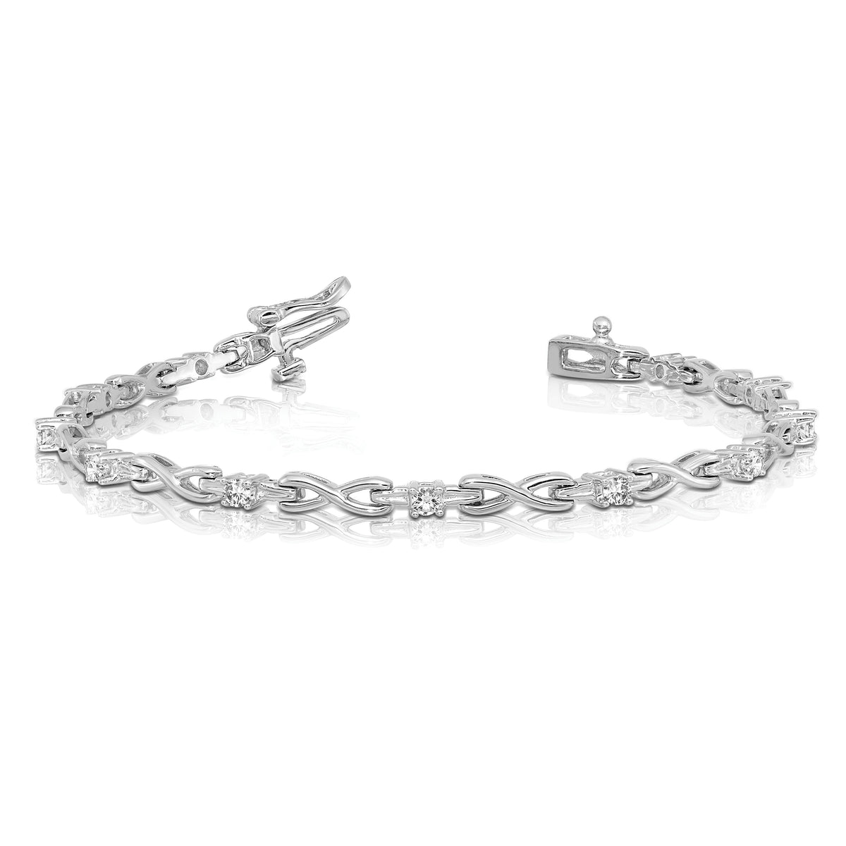 14k White Gold 2.3mm Tennis Bracelet Mounting-X2106W