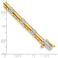 14k 3.8mm Diamond Bar Link Tennis Bracelet Mounting-X2177