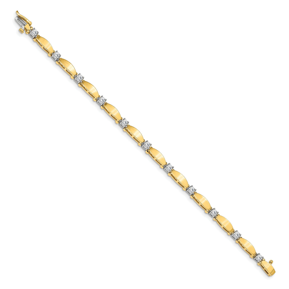 14k Two-tone 3mm Bar Link Tennis Bracelet Mounting-X2361