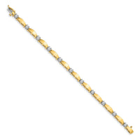 14k Two-tone 3mm Bar Link Tennis Bracelet Mounting-X2361