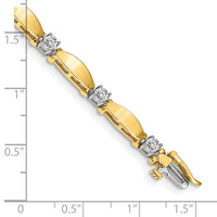 14k Two-tone 3mm Bar Link Tennis Bracelet Mounting-X2361