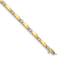 14k Two-tone 3mm Bar Link Tennis Bracelet Mounting-X2361
