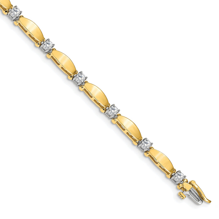 14k Two-tone 3mm Bar Link Tennis Bracelet Mounting-X2361