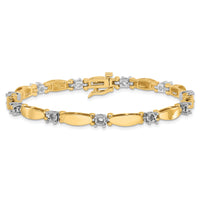 14k Two-tone 3.5mm Bar Link Tennis Bracelet Mounting-X2362