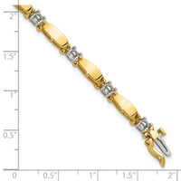 14k Two-tone 3.5mm Bar Link Tennis Bracelet Mounting-X2362