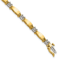 14k Two-tone 3.5mm Bar Link Tennis Bracelet Mounting-X2362