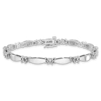 14k White Gold 3.5mm Bar Link Tennis Bracelet Mounting-X2362W