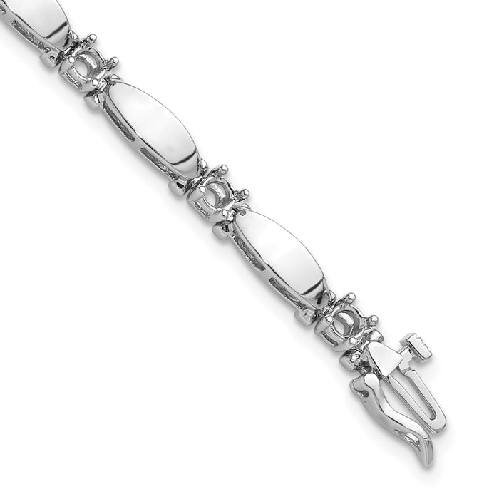 14k White Gold 3.5mm Bar Link Tennis Bracelet Mounting-X2362W