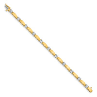 14k Two-tone 4mm Bar Link Tennis Bracelet Mounting-X2363
