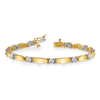 14k Two-tone 4mm Bar Link Tennis Bracelet Mounting-X2363