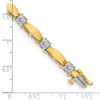 14k Two-tone 4mm Bar Link Tennis Bracelet Mounting-X2363