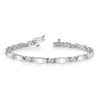 14k White Gold 4mm Bar Link Tennis Bracelet Mounting-X2363W