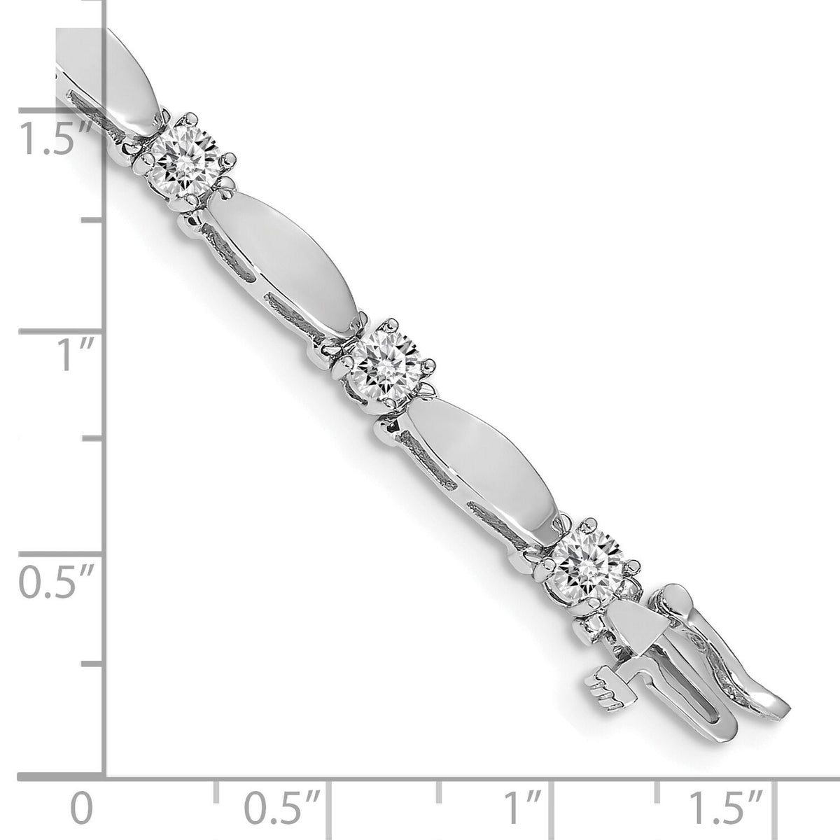14k White Gold 4mm Bar Link Tennis Bracelet Mounting-X2363W