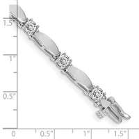 14k White Gold 4mm Bar Link Tennis Bracelet Mounting-X2363W